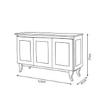 Buffet Aparador Com Telinha Palha Deltan Madeira 3P - Imbuia - Cor: Marrom - 2