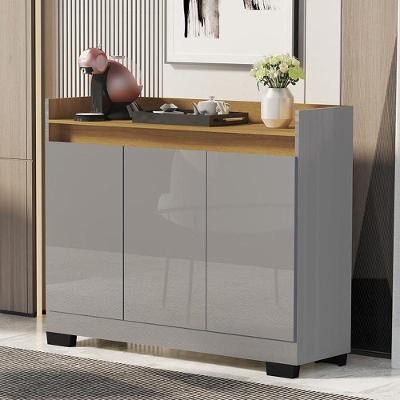 Aparador Buffet Sala Lord 3 Portas Onix/mel Onix/mel