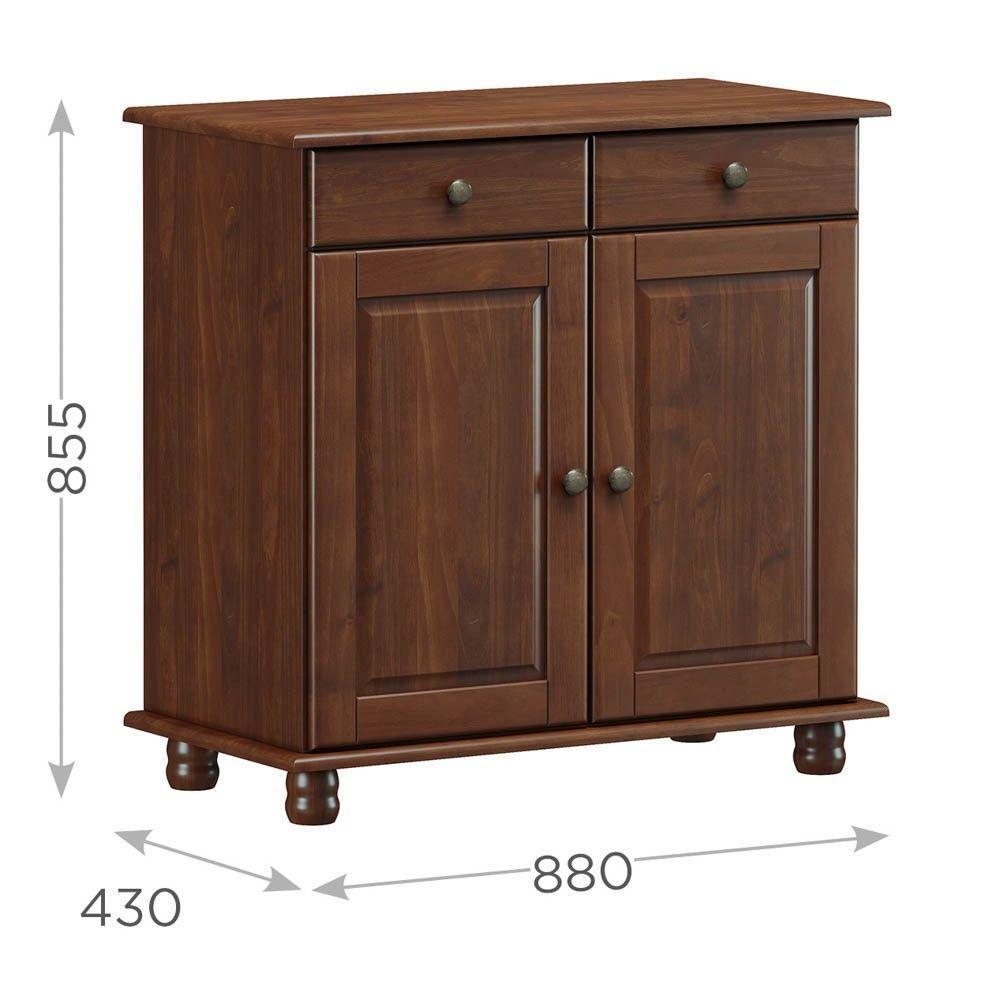 Balcão Buffet Sala De Jantar Rústico 88cm 2 Portas 2 Gavetas Rubia F07 Café - Mpozenato - 2