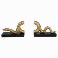 Aparador De Livros Serpente Em Poliresina Dourado - D'rossi - 1