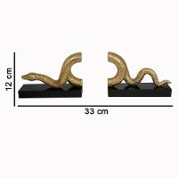 Aparador De Livros Serpente Em Poliresina Dourado - D'rossi - 6