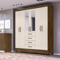 Guarda Roupa 6 Portas C/Espelho New Avaí Castanho Baunilha - 15