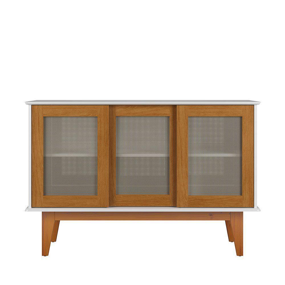 Aparador Buffet Detroit 3 Portas Branco/Nature - Tebarrot - 4