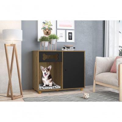 Aparador Pet Dog Mel Freijo/preto - Cor: Marrom