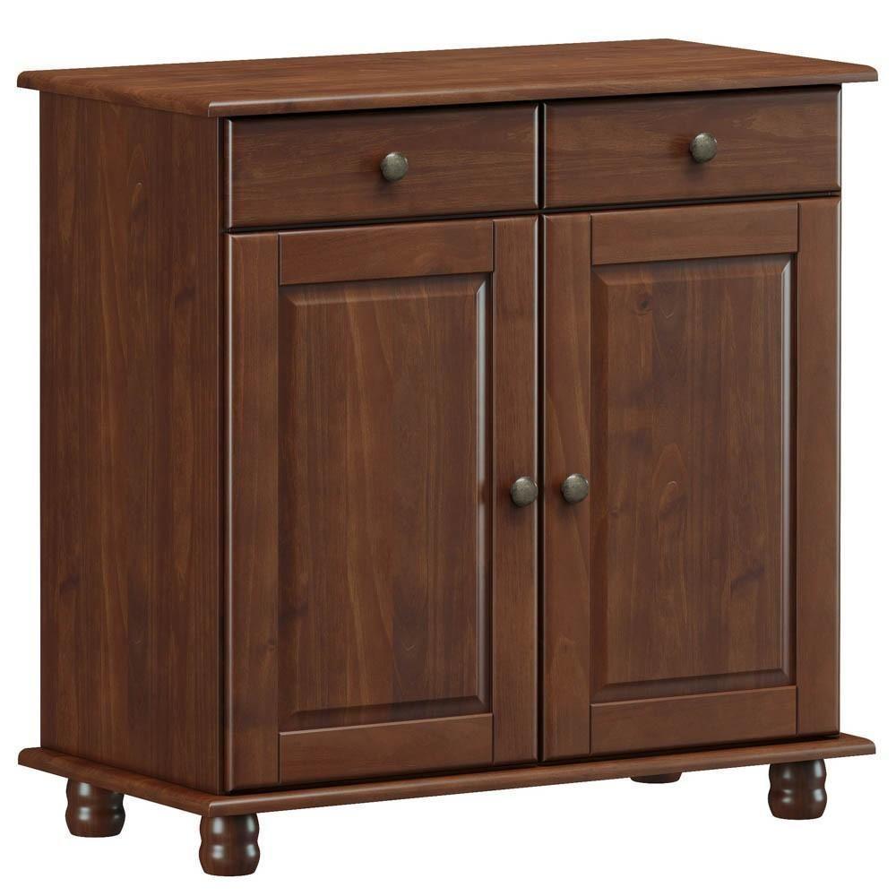 Balcão Buffet Sala De Jantar Rústico 88cm 2 Portas 2 Gavetas Rubia F07 Café - Mpozenato - 1