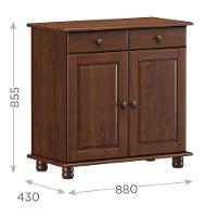 Balcão Buffet Sala De Jantar Rústico 88cm 2 Portas 2 Gavetas Rubia F07 Café - Mpozenato - 2