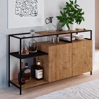 Buffet Para Sala De Jantar 2 Portas Pés Metálicos Dinâmico Vermont/preto - Artesano - 2