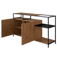 Buffet Para Sala De Jantar 2 Portas Pés Metálicos Dinâmico Vermont/preto - Artesano - 7