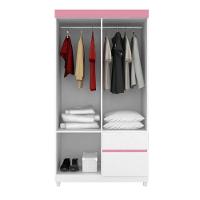Guarda Roupa 4 Portas Com Pés Lótus Branco Rosa Flex 42060 - 5