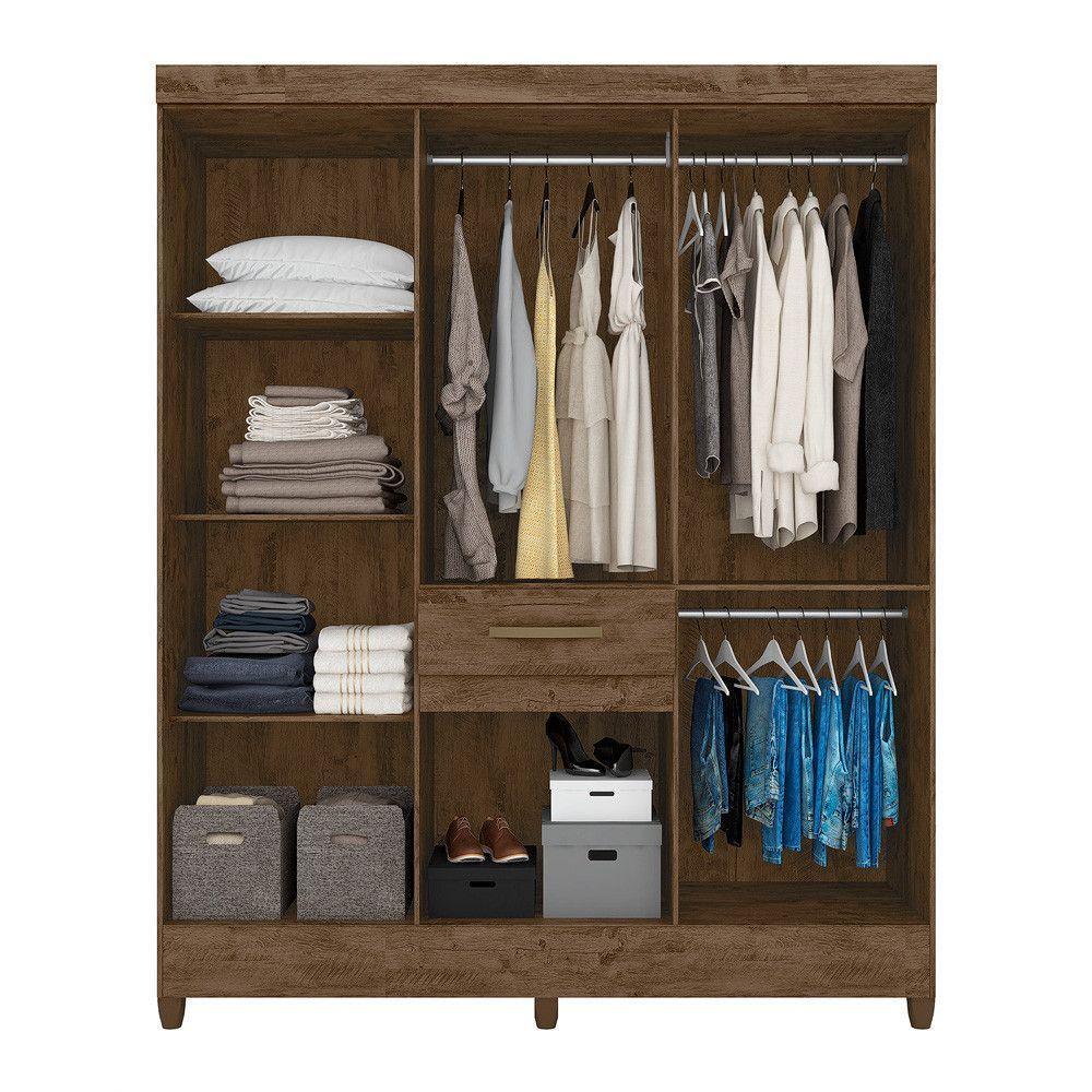 Guarda Roupa 8 Portas Com Espelho Portugal Castanho 835331 - 2