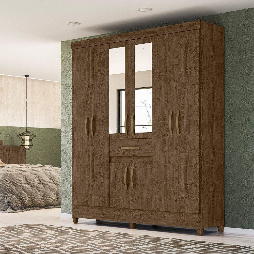 Guarda Roupa 8 Portas Com Espelho Portugal Castanho 835331 - 3
