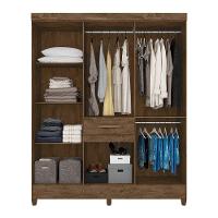 Guarda Roupa 8 Portas Com Espelho Portugal Castanho 835331 - 2