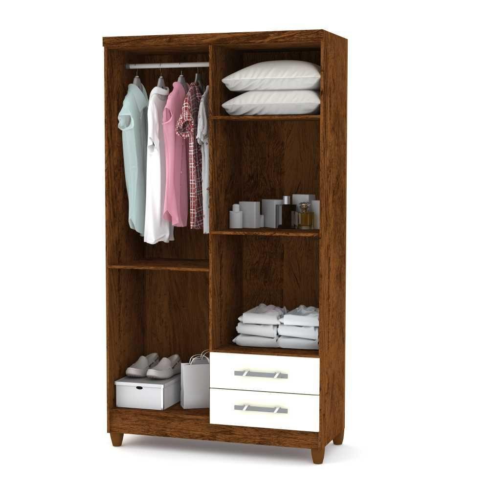 Guarda Roupa Solteiro 4 Portas Line Imbuia Rustica Champanhe - 3