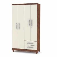 Guarda Roupa Solteiro 4 Portas Line Imbuia Rustica Champanhe - 1