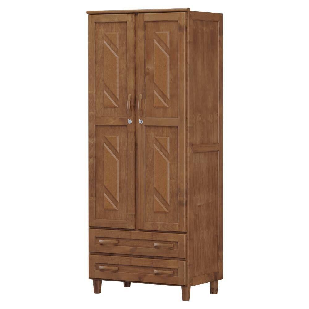 Guarda Roupa Multiuso 2 Portas E 2 Gavetas Em Madeira Imbuia - 3