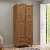 Guarda Roupa Multiuso 2 Portas E 2 Gavetas Em Madeira Imbuia - 1