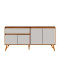 Aparador Para Sala De Estar Com 3 Portas Ravi Nature Off White Peternella Móveis - 1