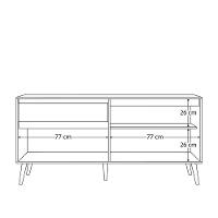 Aparador Para Sala De Estar Com 3 Portas Ravi Nature Off White Peternella Móveis - 3