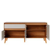 Aparador Para Sala De Estar Com 3 Portas Ravi Nature Off White Peternella Móveis - 5