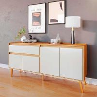 Aparador Para Sala De Estar Com 3 Portas Ravi Nature Off White Peternella Móveis - 6