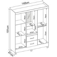 Guarda Roupa Capelinha 4 Portas Branco Rosa Flex Demobile - 2