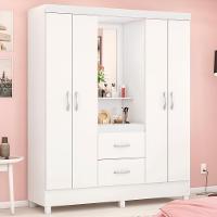 Guarda Roupa Capelinha 4 Portas Branco Rosa Flex Demobile - 6