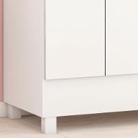 Guarda Roupa Capelinha 4 Portas Branco Rosa Flex Demobile - 8