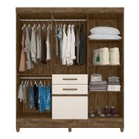 Guarda Roupa 7 Portas C/Espelho New Mafra Castanho Baunilha - 2