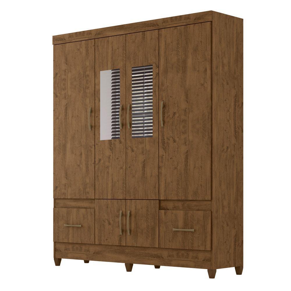 Guarda Roupa 6 Portas Com Espelho Ms912 Castanho 912331 - 1