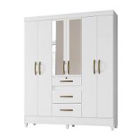 Guarda Roupa 6 Portas Com Espelho Itatiba Branco 868440 - 1