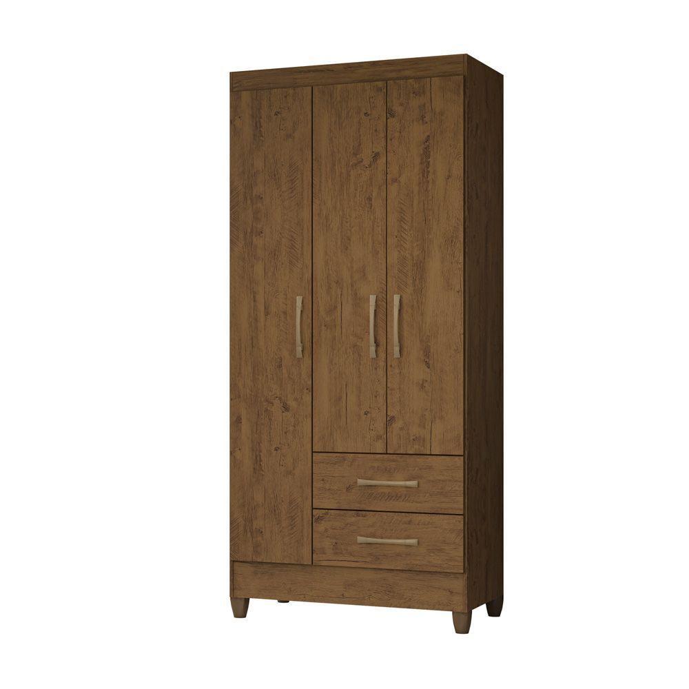 Guarda Roupa 3 Portas Lima Castanho Wood 951331 Moval - 1