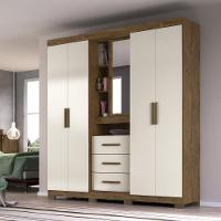 Guarda Roupa 5 Portas Com Espelho Eldorado Castanho Baunilha - 3