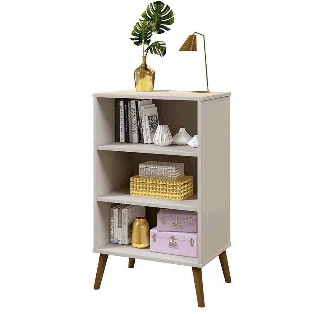 Aparador Organizador Cali Sala 2 Portas Pés Madeira Maciça Off White Off White - 1