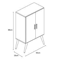 Aparador Organizador Cali Sala 2 Portas Pés Madeira Maciça Off White Off White - 2