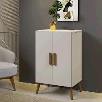 Aparador Organizador Cali Sala 2 Portas Pés Madeira Maciça Off White Off White - 4