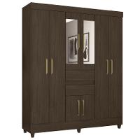 Guarda Roupa 8 Portas Com Pés E Espelho Munique ébano - 1
