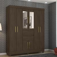 Guarda Roupa 8 Portas Com Pés E Espelho Munique ébano - 2