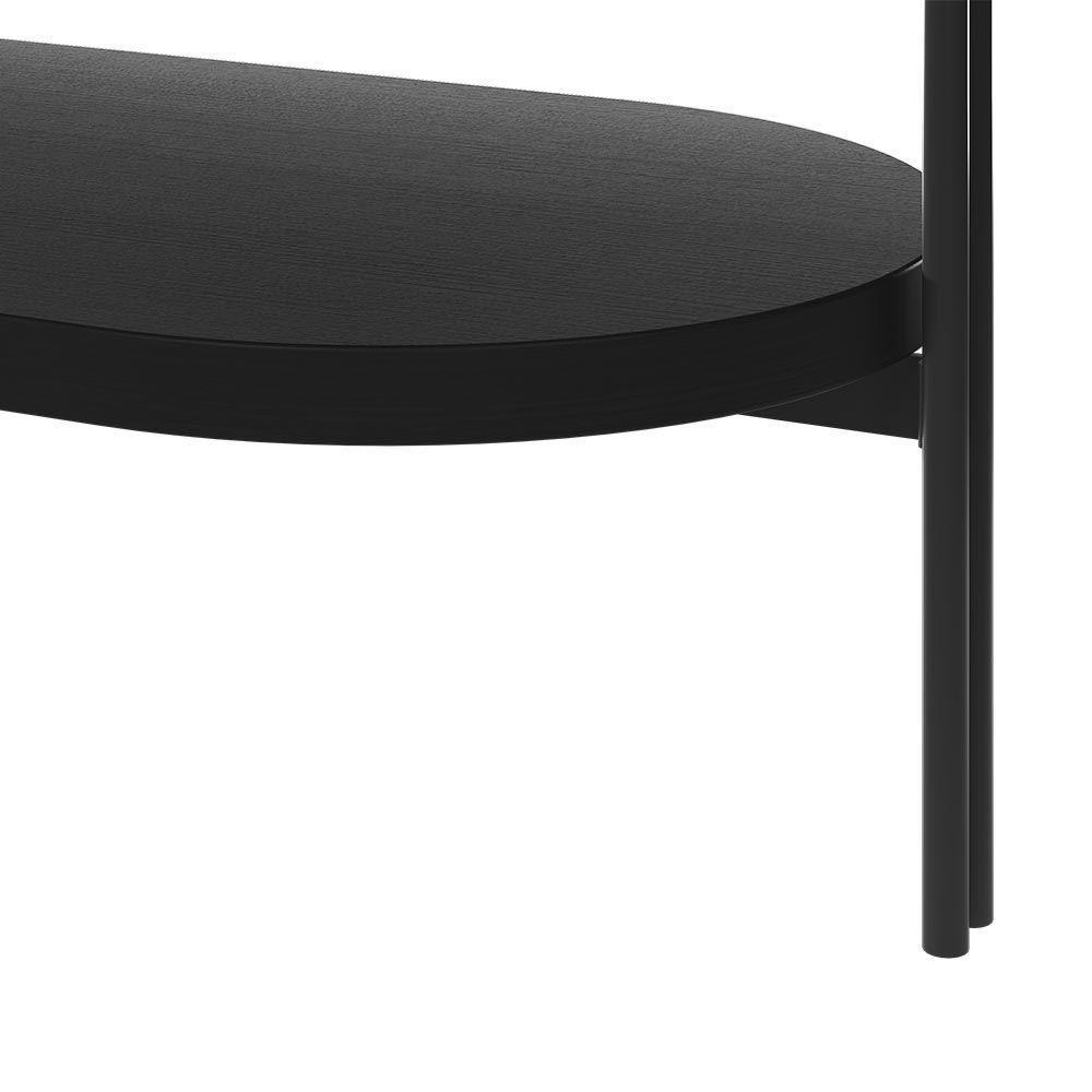 Aparador Decorativo Grimaldi Base Aço Com Detalhe Em Couro Preto G77 - 2