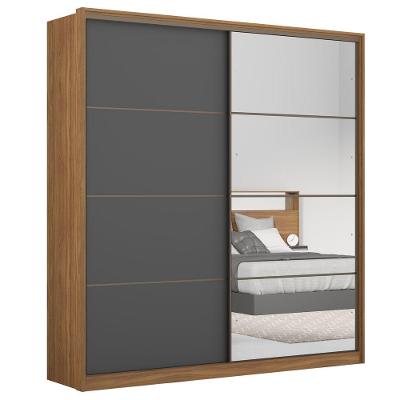 Guarda Roupa 2 Portas Deslizantes 1 Espelho Grafito D23001k
