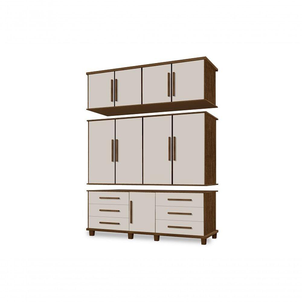 Guarda Roupa Londres Triplex 4 Portas 6 Gavetas Com Maleiro Luapa Móveis - 3