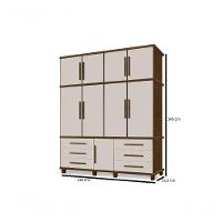 Guarda Roupa Londres Triplex 4 Portas 6 Gavetas Com Maleiro Luapa Móveis - 2