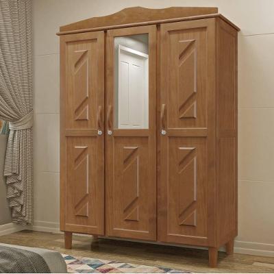 Guarda Roupa Solteiro 3 Portas 3 Gavetas Maciça Imbuia