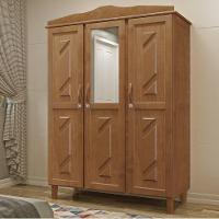 Guarda Roupa Solteiro 3 Portas 3 Gavetas Maciça Imbuia - 1