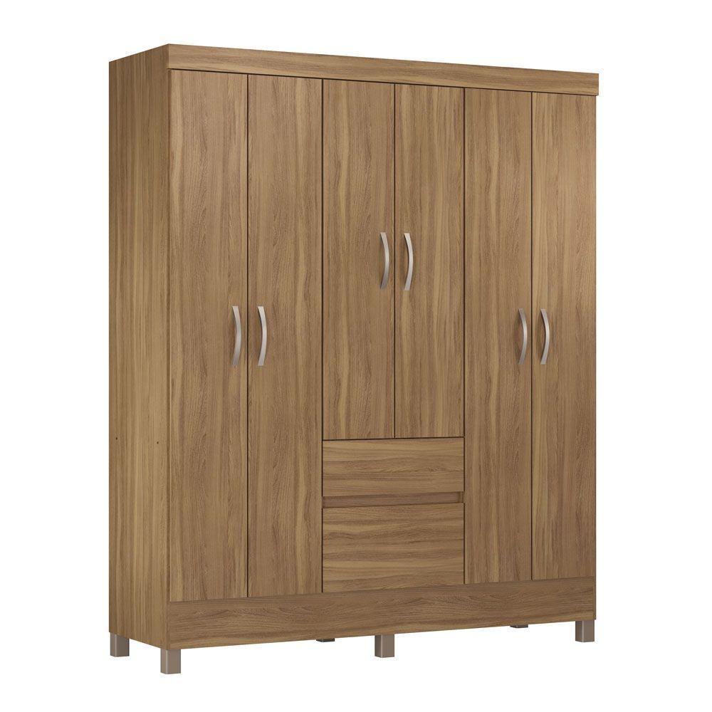 Guarda Roupa 6 Portas Com Pés Flash Ii Amêndola Touch 62920 - 1
