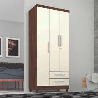 Guarda Roupa Solteiro 3 Portas Imbuia Rustico Champanhe - 4