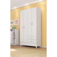 Guarda Roupa 4 Portas Com Pés Astro Branco Rosa Flex 42860