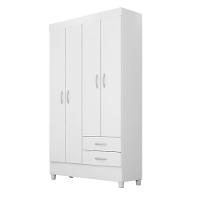 Guarda Roupa 4 Portas Com Pés Astro Branco Rosa Flex 42860 - 8