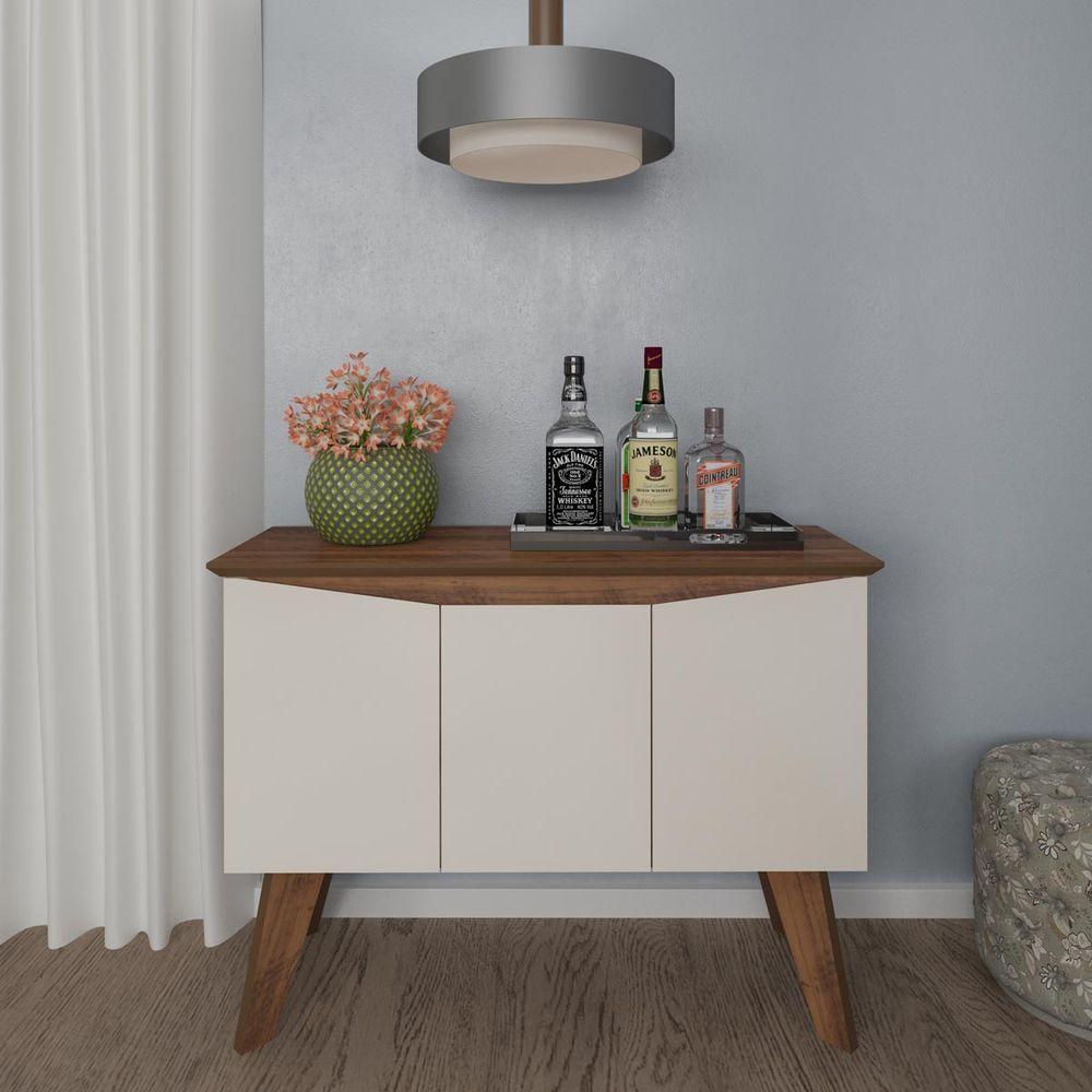 Bancada Oásis Pinho/ Off White 3 Portas Tampo - 1