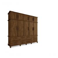 Guarda Roupa Berlim Quarto Casal 5 Portas 12 Gavetas Com Maleiro Luapa Móveis - 1