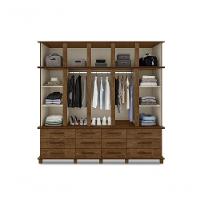 Guarda Roupa Berlim Quarto Casal 5 Portas 12 Gavetas Com Maleiro Luapa Móveis - 5